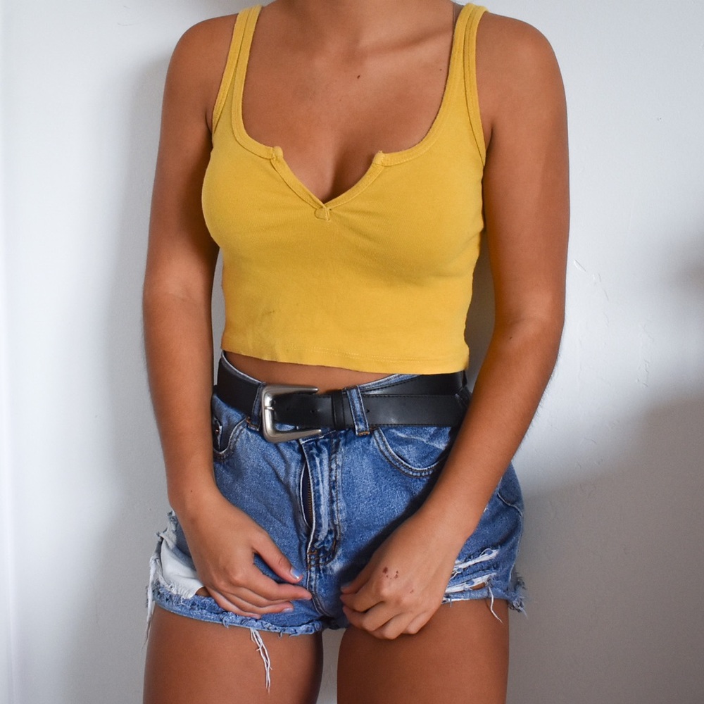 Brandy Melville Yellow Trisha Top